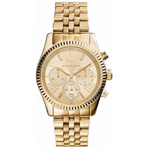 Michael Kors Orologio Lexington da donna, movimento cronografo al quarzo con cinturino in acciaio inossidabile, 38 mm, Tono oro