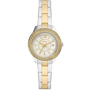 Fossil Orologio Stella per donna, Movimento al quarzo con data a tre lancette e cinturino in acciaio inossidabile