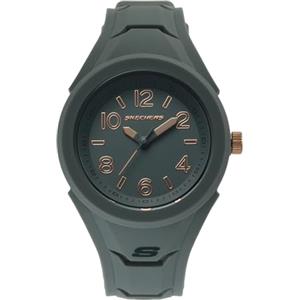 Skechers set regalo da donna, movimento a tre lancette, cassa in silicone grigio da 38 mm con cinturino in silicone, SR9059