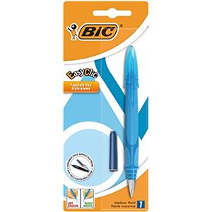 BIC EasyClic Standard - Penna stilografica, media, con inserimento cartucce laterale, fusto in colori assortiti