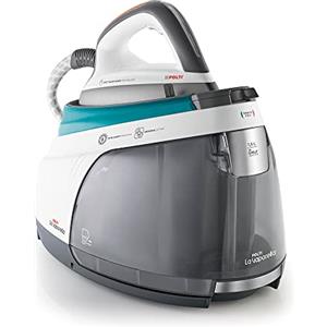 Polti La Vaporella XT100C, Ferro da Stiro a Vapore con Caldaia, Pressione 7,5 Bar, Autonomia Illimitata, Capacità 1,4 L, Potenza 2350 W, Steam Pulse 500g, Bianco e Turchese