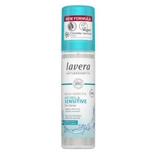 lavera Deo Spray Basis Sensitiv Natural & Sensitive, 48H di Potere Deodorante Dalla Natura, Aloe Vera Biologico, Minerali Biologico, Vegano, Cosmesi Naturale, senza Sali di Alluminio, 75 Ml