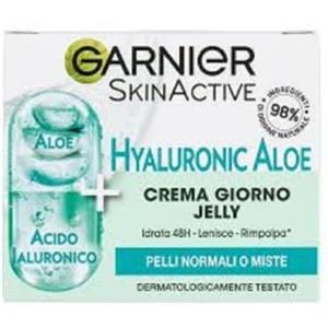 Garnier Crema Gel Giorno, Per Pelli Normali, Azione Lenitiva, Arricchita con Acido Ialuronico, Aloe Vera e Glicerina, Pelle Idratata fino a 48h, Hyaluronic Aloe, 50 ml