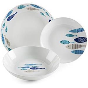 Excelsa Ocean North Sea Servizio Piatti da 18 Pezzi, Porcellana