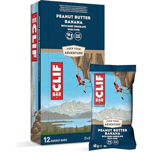CLIF BAR Peanut Butter Banana Dark Chocolate Barretta Energetica, 12 x 68 g