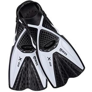 Mares X-One Junior - Pinne snorkeling corte per bambini, scarpetta aperta perforata, cinghia senza fibbia, comfort e prestazioni acquatiche