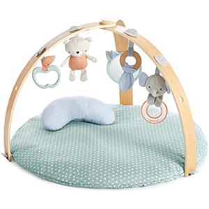Ingenuity, Palestrina di Attività con Tappeto Trapuntato, Cozy Spot Loamy, Reversibile, Arco di Gioco in Legno, 5 Giocattoli Rimovibili, Design Neutro, Lavabile, per Neonati