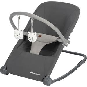 Bebeconfort Aster, Sdraietta Neonato 0-2 anni, Sdraietta a dondolo, Arco Gioco, Schienale Reclinabile Imbottito, Leggera (2,7 kg), Pieghevole Ultracompatta, Modalità fissa, Tinted Graphite