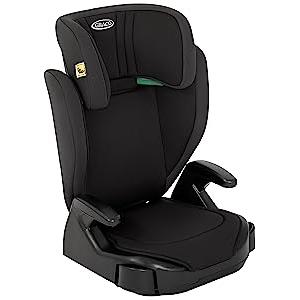 Graco Seggiolino Junior Maxi i-Size R129, Rialzo per Seggiolino, Braccioli e Poggiatesta Regolabili in Altezza, Leggero, con Portabicchieri, Nero, Junior Maxi i-Size