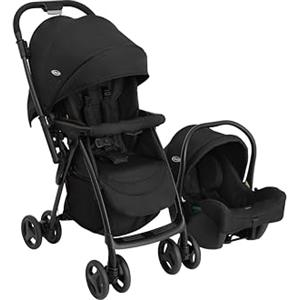 Graco - Revaya™ Sistema da viaggio, passeggino con chiusura veloce (0-4 anni circa, 0-22 kg); seggiolino auto per neonato (da 40 a 75 cm, 0-12 mesi circa), colore Midnight