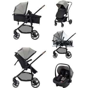 Bebeconfort Haze Trio Lux, Passeggino Trio Con Seggiolino Auto Neonato (i-Size), 0-4 anni (max. 22 kg), Seduta 2 in 1, Posizione Sdraiata, Chiusura Compatta, Passeggino Neonato Leggero, Tinted Grey