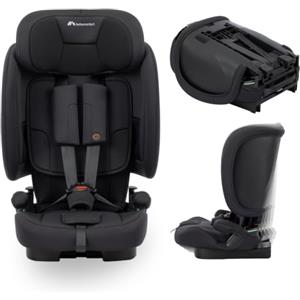 Bebeconfort Ever & Go i-Safe, Seggiolino Auto 9-36 kg Evolutivo, 15 Mesi - 12 Anni, 76-150 cm, Seggiolino Auto Pieghevole, Leggero e Compatto (4.9kg), 15 Posizioni Poggiatesta, Full Black