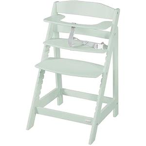 roba Seggiolone Evolutivo Sit Up Flex 2 in 1, Altezza Regolabile, dai 6 Mesi fino ai 70 kg, con Poggiapiedi, Robusto ed Ergonomico, Legno Laccato Verde Menta