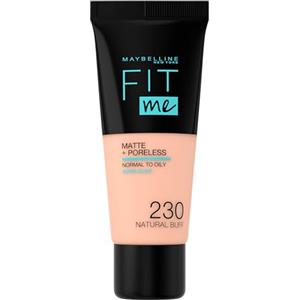 Maybelline New York Fondotinta Fit Me Matte&Poreless, Finish Opacizzante e Fissante, Tonalità: 230 Natural Buff