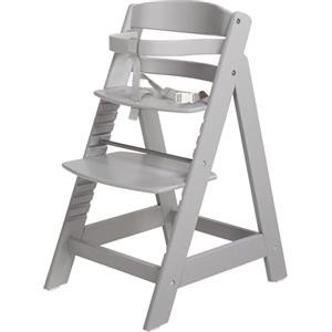 roba Seggiolone Pappa per Bambini Sit Up III - Evolutivo - con Poggiapiedi e Cinghie di Sicurezza Removibili - Altezza Regolabile - Legno Grigio
