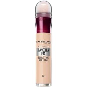 Maybelline New York Correttore Multi-Uso, Idratante e con Coprenza Modulabile, Imperfezioni e Occhiaie Coperte, Con Bacche di Goji e Haloxyl, Cancella Età, Tonalità: 01 Light, 6,8 ml