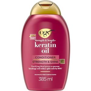 OGX Balsamo Cheratina Anti-Breakage + Keratin Oil, Balsamo ristrutturante per capelli danneggiati, Trattamento cheratina per capelli rovinati e soggetti a doppie punte, 385 ml