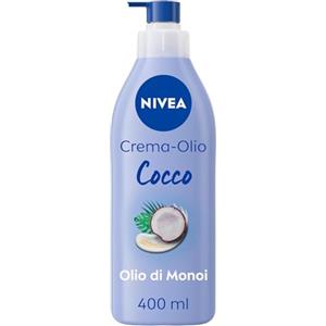 NIVEA Crema-Olio Cocco & Olio di Monoi 400 ml, Crema idratante corpo 48h, Crema corpo profumata con Olio di Monoi e fragranza di Cocco, Crema corpo idratante pelle secca vellutante