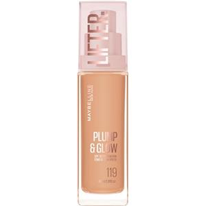 Maybelline New York Fondotinta Illuminante, Per Tutti i Tipi di Pelle, Pelle Rimpolpata e Radiosa, Finish Naturale, Con Acido Ialuronico e Niacinamide, Lifter Plump and Glow, Tonalità: 119, 30 ml