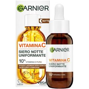 Garnier Siero Notte Vitamina C Uniformante, Per Pelli Spente, Effetto Rigenerante, Pelle Morbida e Luminosa, con 10% di Vitamina C Pura, 30ml