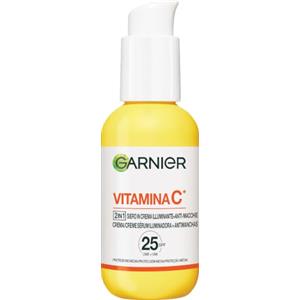Garnier Siero in Crema Vitamina C SkinActive, 2 in 1 Siero Vitamina C e Crema Viso Idratante SPF25, Anti-Macchie e Illuminante, Non unge, Adatto a Tutti i Tipi di Pelle, 50 ml, packaging may vary