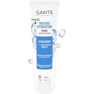 SANTE Naturkosmetik Intense Hydration 1 Minute Wonder Maschera per capelli secchi, 150 ml, con acido ialuronico e complesso proteico triplo, maschera per capelli secchi, senza silicone e vegana