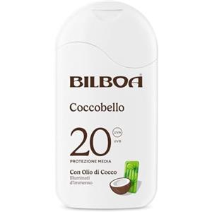 Bilboa Coccobello Latte Solare SPF 20, con Olio di Cocco, Illuminati d'Immenso, Resistente all'Acqua, 200 ml