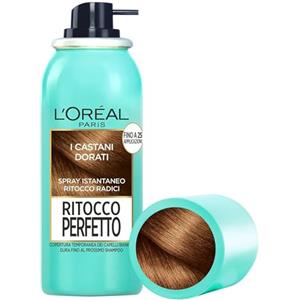 L'Oreal Paris L'Oréal Paris Spray Ritocco Perfetto, Spray Istantaneo per Radici e Capelli Bianchi, Durata fino a 1 Shampoo, Colore: Castano Dorato, 75 ml
