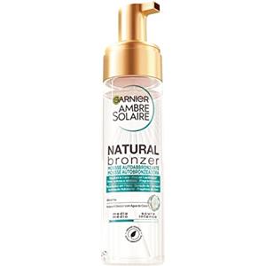 Garnier Ambre Solaire Mousse Autoabbronzante Natural Bronzer, Viso e Corpo, Per un'Abbronzatura Naturale fino ad Una Settimana, Formula Vegana Arricchita con Acqua di Cocco Idratante, 200 ml