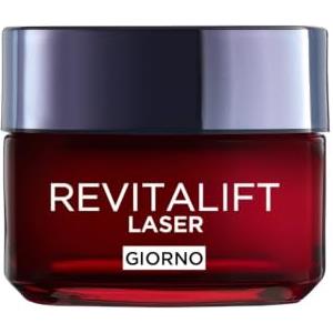 L'Oreal Paris L'Oréal Paris Crema Viso Giorno Revitalift Laser, Per Tutti i Tipi di Pelle, Azione Antirughe e Anti-Età, Pelle più Soda e Tonica, Con Acido Ialuronico, Vitamina C e Pro-Retinolo, 50 ml