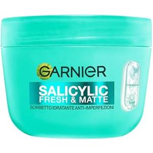 Garnier Salicylic Fresh and Matte, Crema Sorbetto Idratante Anti-imperfezioni, Per Pelli Miste e Grasse, Texture Fresca e Ultra Leggera, Formula Vegana, Con Acido Salicilico, 85 ml