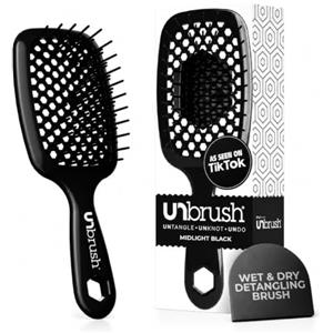 FHI Heat Spazzola Capelli Indolore UNbrush, Adatta a Tutti i Tipi di Capelli, Bagnati o Asciutti - Spazzola Districante per Capelli Ventilata con Setole Antistatiche DuoFlex - Nero Midnight