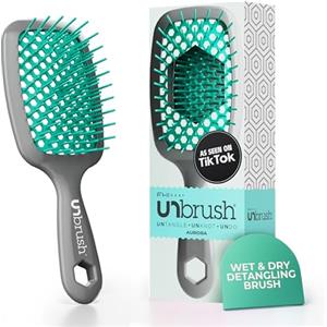 FHI Heat Spazzola Capelli Indolore UNbrush, Adatta a Tutti i Tipi di Capelli, Bagnati o Asciutti - Spazzola Districante per Capelli Ventilata con Setole Antistatiche DuoFlex - Aurora Teal