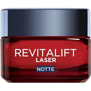 L'Oreal Paris L'Oréal Paris Crema Viso Notte Revitalift Laser, Per Tutti i Tipi di Pelle, Azione Antirughe e Anti-Età, Pelle più Soda e Tonica, Con Acido Ialuronico, Vitamina C e Pro-Retinolo, 50 ml