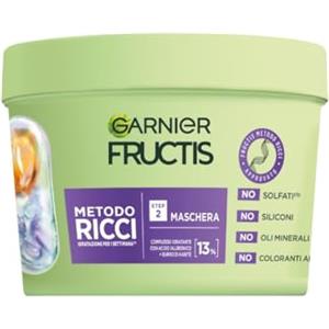 Garnier Fructis Maschera Idratante, Per Capelli Ricci Definiti Idratati e Morbidi, Arricchito con Acido Ialuronico e Burro di Karité, Metodo Ricci, 375 ml