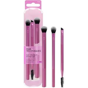 Real Techniques Set di pennelli da trucco Eye Shade & Blend, per ombretto e matita, strumenti per il trucco per modellare e curare le sopracciglia, 3 pezzi