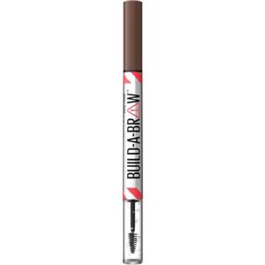 Maybelline New York, 2 in 1 Penna e Gel Sopracciglia, Per Sopracciglia Piene e Naturali, Tenuta Fino a 24 Ore, Waterproof, Formula Vegana, Build A Brow, Tonalità: Medium Brown