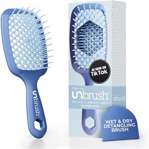 FHI Heat Spazzola Capelli Indolore UNbrush, Adatta a Tutti i Tipi di Capelli, Bagnati o Asciutti - Spazzola Districante per Capelli Ventilata con Setole Antistatiche DuoFlex - Blu Scuro Iris