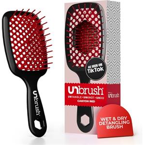 FHI Heat Spazzola Capelli Indolore UNbrush, Adatta a Tutti i Tipi di Capelli, Bagnati o Asciutti - Spazzola Districante per Capelli Ventilata con Setole Antistatiche DuoFlex- Rosso Canyon