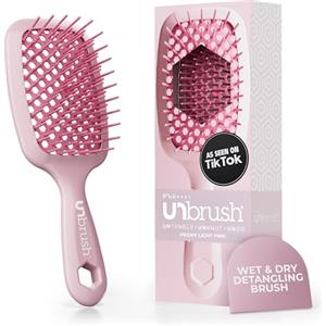 FHI Heat Spazzola Capelli Indolore UNbrush, Adatta a Tutti i Tipi di Capelli, Bagnati o Asciutti - Spazzola Districante per Capelli Ventilata con Setole Antistatiche DuoFlex - Rosa Chiaro Peonia
