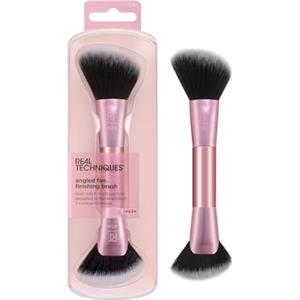 Real Techniques Pennello ventaglio angolato, Strumento doppia faccia per fard, terra e contouring, 2 in 1 per liquidi, creme e ciprie, viso, vegano, cruelty-free, 1 confezione