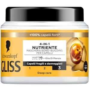 Gliss Schwarzkopf Gliss 4-in-1 Nutriente Maschera Bond-Building per Capelli, 400ml