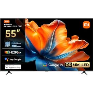 XIAOMI TV S Mini LED 55 pollici (140 cm), QLED Mini LED Televisore, 4K UHD, Smart TV con Google TV, HDR10+, Tuner DVB-C/S/S2/T/T2, 60Hz con 120Hz Game Boost Mode, MEMC, Dolby Audio, Airplay 2