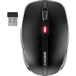 CHERRY MW 8C ADVANCED, Mouse Senza Fili, Connessione Bluetooth o Radio 2,4 GHz, Risoluzione Regolabile su 4 Livelli Fino a 3000 dpi, Ricaricabile, Nero