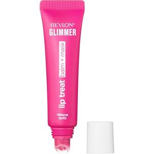 Revlon Glimmer Lip Treat Balm + Mask, Trattamento 2-in-1 Balsamo+Maschera Labbra con Peptidi Idratanti, Finish Luminoso, 005 Hibiscus Spritz, 12ml