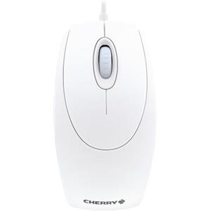 CHERRY WheelMouse optical, Mouse a Filo, Design Simmetrico per Destrimani e Mancini, Sensore Ottico, Connessione USB, Adattatore PS/2 Incluso, Bianco-Grigio