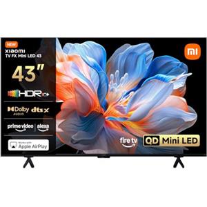 XIAOMI TV FX Mini LED da 43 pollici (101 cm), Smart TV QD-Mini LED, 4K UHD, Fire TV, HDR10+, MEMC, DTS:X, AirPlay 2, HDMI, Modalità Filmmaker, comando vocale con Alexa