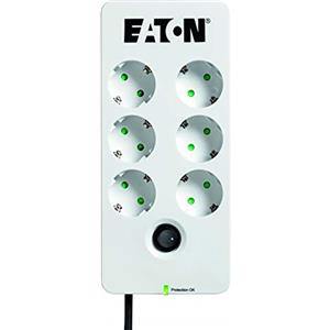 Eaton Multipresa / parafulmine - Eaton Protection Box 6 DIN - PB6D - 6 spine Schuko - Bianco e nero