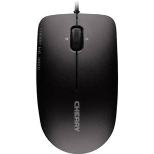 CHERRY MC 2000, Mouse a Filo di Dimensioni Standard, Design Simmetrico per Destrimani e Mancini, 3 Pulsanti, 1600 Dpi, Rotellina, Omologazione GS, Nero