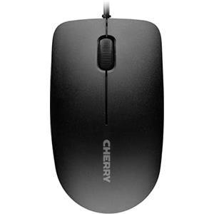 CHERRY MC 1000, Mouse Office Con Filo, Sensore Ottico (1200 dpi), 3 Pulsanti, Design Simmetrico per Destrimani e Mancini, Certificazione GS, Nero